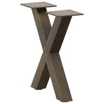 vidaXL Pieds de table basse en forme de X  2 pièces  acier naturel  30 x (30-31) cm