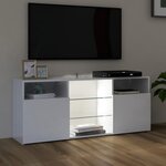 vidaXL Meuble TV avec lumières LED blanc brillant 120x30x50 cm