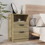 vidaXL Tables de chevet 2 Pièces Chêne Sonoma Bois d'ingénierie