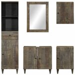 vidaXL Ensemble de meubles de salle de bain 5 Pièces bois manguier massif