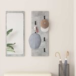 vidaXL Porte-manteau mural Montage mural Gris béton 30 x 1.5 x 80 cm