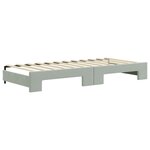 vidaXL Lit de jour avec gigogne sans matelas gris clair 80x200 cm