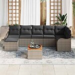 vidaXL Ensemble de canapé de jardin 8 Pièces Gris Poly rotin