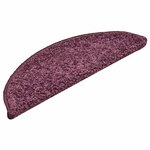 vidaXL Tapis d'escalier 30 pièces 56 x 17 x 3 cm Violet foncé Demi-rond