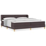 Lit à ressort vidaXL avec matelas marron foncé 200x200 cm en tissu