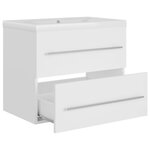 vidaXL Armoire d'évier avec lavabo intégré Blanc Aggloméré