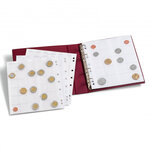 Album Numis avec 5 feuilles pour 143 monnaies de collection. Couleur - Bordeaux
