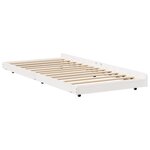 vidaXL Cadre de lit Blanc avec lattes en bois naturel Bois de pin Simple