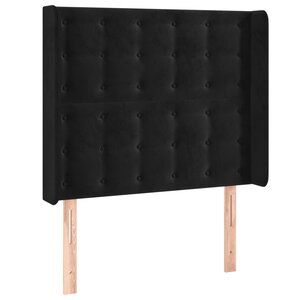vidaXL Tête de lit avec oreilles Noir 93x16x118/128 cm Velours