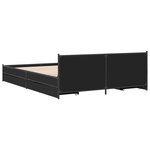 vidaXL Cadre de lit avec tiroirs noir 150x200 cm bois d'ingénierie