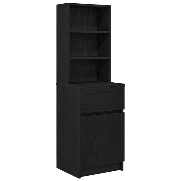 vidaXL Table de chevet noir 39x35x125 cm bois d’ingénierie