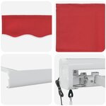 vidaXL Auvent Rétractable Rouge 350 x 250 cm Tissu Métal