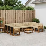 vidaXL Ensemble de canapés d'extérieur 11 pc Naturel et Beige
