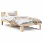 vidaXL Cadre de lit avec tête de lit 90x190 cm en bois de pin massif
