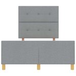 vidaXL Cadre de lit avec tête de lit Gris clair 120 x 200 cm tissu
