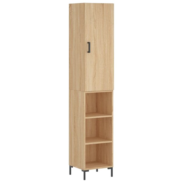vidaXL Buffet haut Chêne sonoma 34 5x34x180 cm Bois d'ingénierie