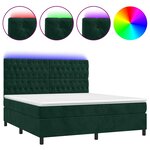 vidaXL Sommier à lattes de lit matelas et LED Vert foncé 160x200 cm
