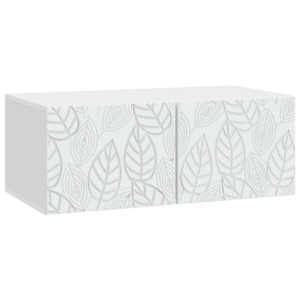 vidaXL Meuble TV mural 98 x 41 x 30 cm Blanc Bois d'ingénierie
