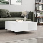vidaXL Table basse blanc 80x80x36 5 cm bois d'ingénierie