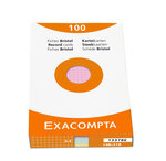 Étui de 100 fiches bristol quadrillé 5x5 non perforé 148x210mm assorties EXACOMPTA