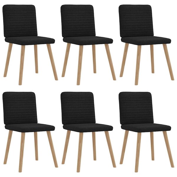 vidaXL Chaises à manger lot de 6 noir tissu