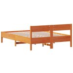 vidaXL Cadre de lit sans matelas cire marron 150x200cm bois pin massif