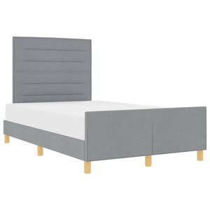 vidaXL Cadre de lit avec tête de lit Gris clair 120 x 190 cm tissu