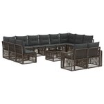 vidaXL Ensemble de canapé de jardin 13 Pièces Gris et Gris foncé