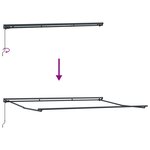 vidaXL Auvent Rétractable Noir 450x300 cm tissu