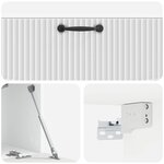 vidaXL Meuble TV mural Montage mural Blanc brillant 98 x 31 x 30 cm