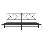 vidaXL Cadre de lit métal avec tête de lit noir 200x200 cm