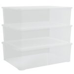 vidaXL Boîtes de rangement en plastique 3 Pièces 25 L empilables