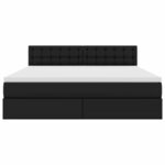 vidaXL Lit de Rangement Noir 160 x 200 cm Cuir synthétique