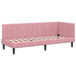 vidaXL Cadre de lit d'angle avec matelas Rose 80 x 200 cm Velours