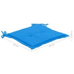 vidaXL Chaises de jardin lot de 8 avec coussins bleu Bois teck massif