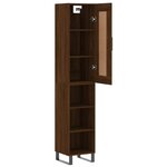vidaXL Buffet haut Chêne marron 34 5x34x180 cm Bois d'ingénierie