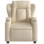 vidaXL Fauteuil inclinable de massage électrique crème tissu