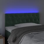 vidaXL Tête de lit à LED Vert foncé 90x7x78/88 cm Velours