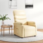 vidaXL Fauteuil inclinable Crème Similicuir