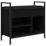 vidaXL Banc à chaussures noir 65 5x32x57 5 cm bois d'ingénierie