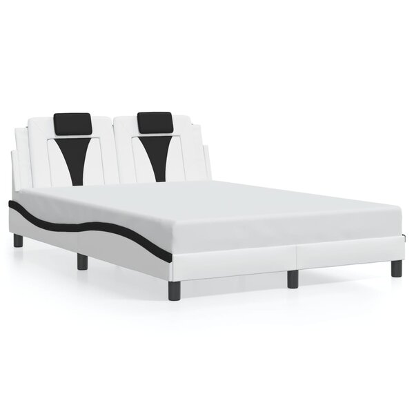 vidaXL Cadre de lit avec lumières LED blanc noir 120x200 cm similicuir
