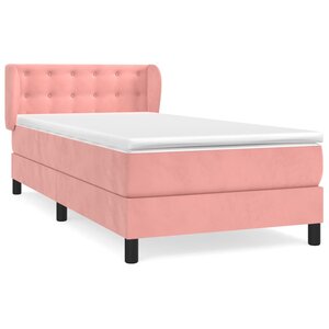 vidaXL Sommier à lattes de lit et matelas Rose 80x200 cm Velours