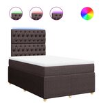 vidaXL Sommier à lattes de lit et matelas marron foncé 120x190cm tissu