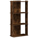 vidaXL Bibliothèque 3 niveaux chêne fumé 60x30x120cm bois d'ingénierie