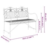 vidaXL Banc de jardin Noir 104 x 54 x 93cm Acier