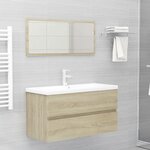 vidaXL Armoire d'évier lavabo intégré chêne sonoma bois d'ingénierie