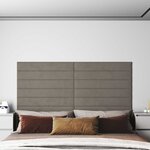 vidaXL Tête de lit murale 12 Pièces Gris clair Velours