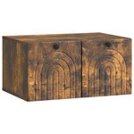 vidaXL Meuble TV mural Chêne fumé 59 5 x 41 x 30 cm Bois d'ingénierie