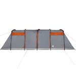 vidaXL Tente familiale tunnel 8 personnes gris et orange imperméable