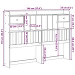 vidaXL Tête de lit avec rangement cire marron 140cm bois massif de pin